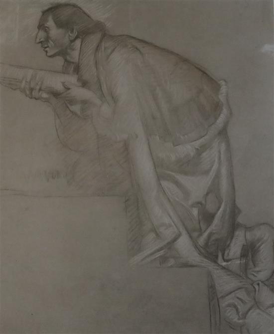 Sir Frank Brangwyn (1867-1956) Man presenting a petition and a pencil sketch for The Way of the Cross, 12.5 x 10in. and 8.25 x 5.75in.